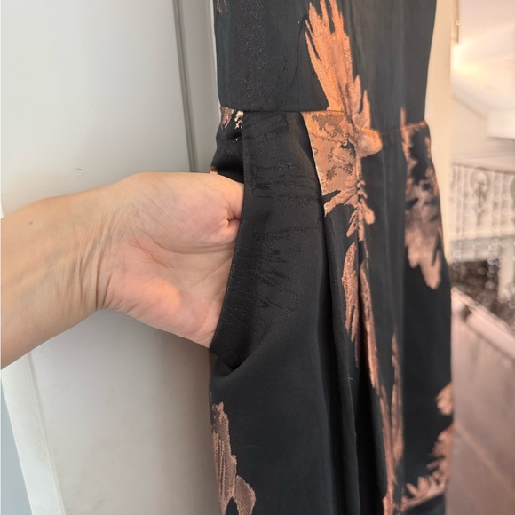 Nicole Miller Brand New Strapless Black and Copper Floral Dress - Picture 7 of 16